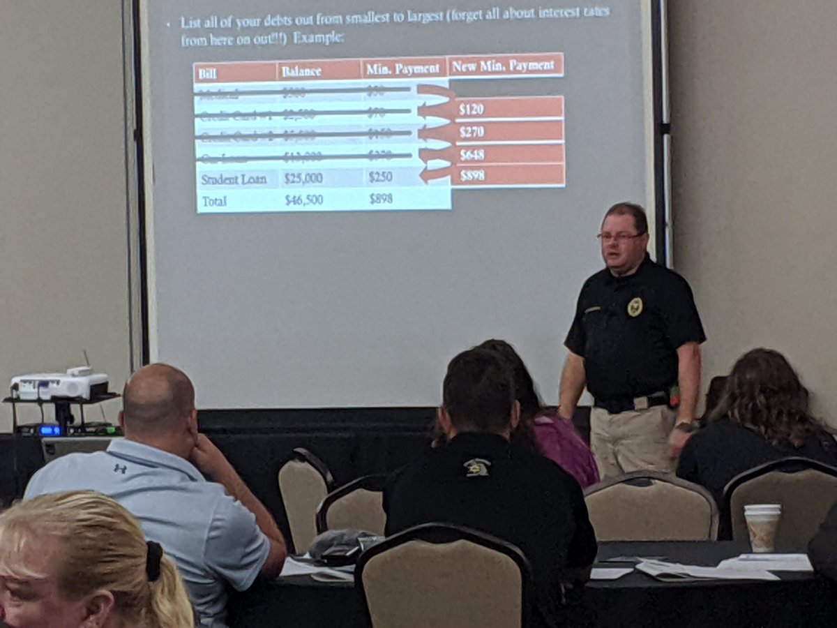 PeerLlc's tweet photo. @financialcop dropping knowledge at the @BlueHelpLE 2019 Michigan Regional Conference 

#FinancialCop https://t.co/TdjUTGhuVz