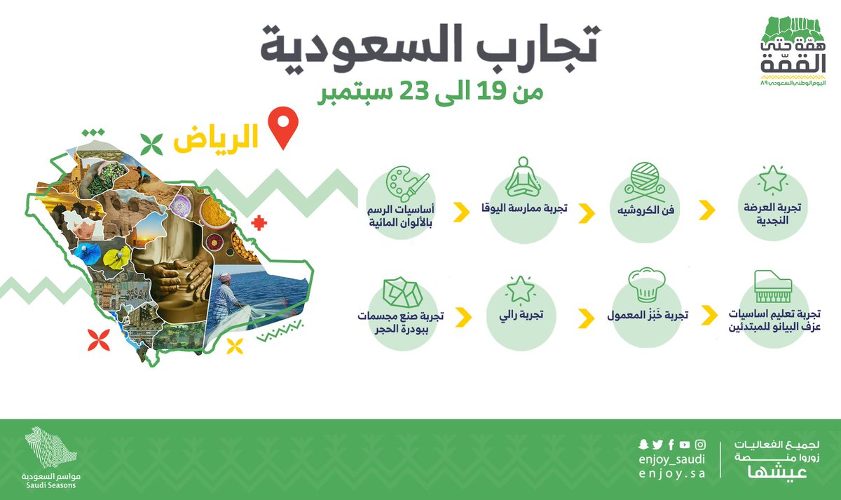 تجاربكم في #الرياض كلها تنوع و اختلاف 😍✨
#همة_حتى_القمة

enjoy.sa/ar/search/?q=&…