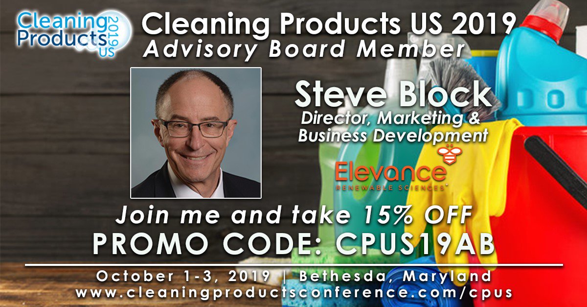 ElevanceInc (@elevanceinc) on Twitter photo You're invited to the 14th annual Cleaning Products US Conf, hosted in Bethesda, MD on Oct 1-3. Network with 150+ industry leaders as we uncover consumer growth opportunities & discuss challenges, regulations and more.
#Clean #CPUS19 <a href="/srblock007/">Steve Block</a>
cleaningproductsconference.com/cpus You're invited to the 14th annual Cleaning Products US Conf, hosted in Bethesda, MD on Oct 1-3. Network with 150+ industry leaders as we uncover consumer growth opportunities & discuss challenges, regulations and more.
#Clean #CPUS19 <a href="/srblock007/">Steve Block</a>
cleaningproductsconference.com/cpus