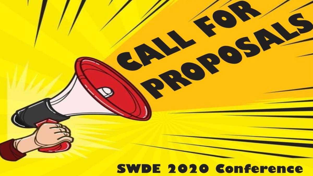SWDEConference's tweet photo. 📢CALL FOR PROPOSALS📢for SWDE 2020. Deadline to submit is OCTOBER 31, 2019. Submit proposal by visiting https://t.co/wAVdDb3B2t. #SWDE2020 #SWDE #Worden #DistanceEducation #SocialWork #SubmitProposal https://t.co/NlhkDJlOTA