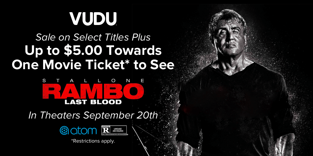 Vudufans He S Coming Home And Bringing The War With Him Get Up To 5 Off Your Movie Ticket To Rambolastblood When You Purchase s Now Through 9 30 19 See Full