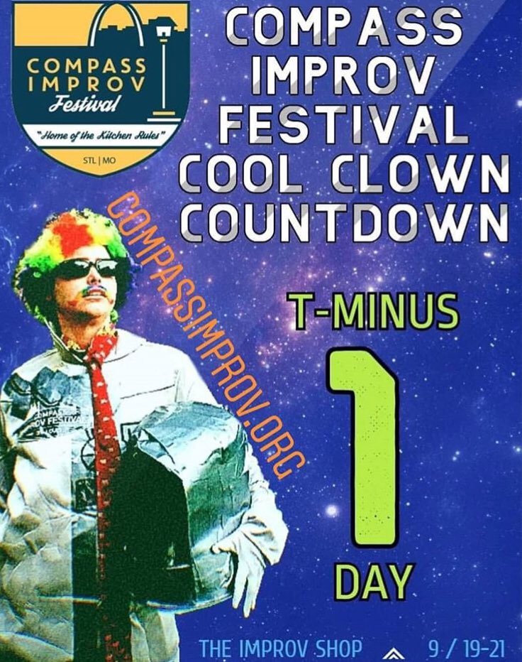 CompassImprov's tweet image. Join us and the #CompassCoolClown 😎🤡 on our voyage to the @ImprovShopSTL for the #CompassImprovFestival, starting TOMORROW!!

Get your tickets: compassimprov.org/festival-events