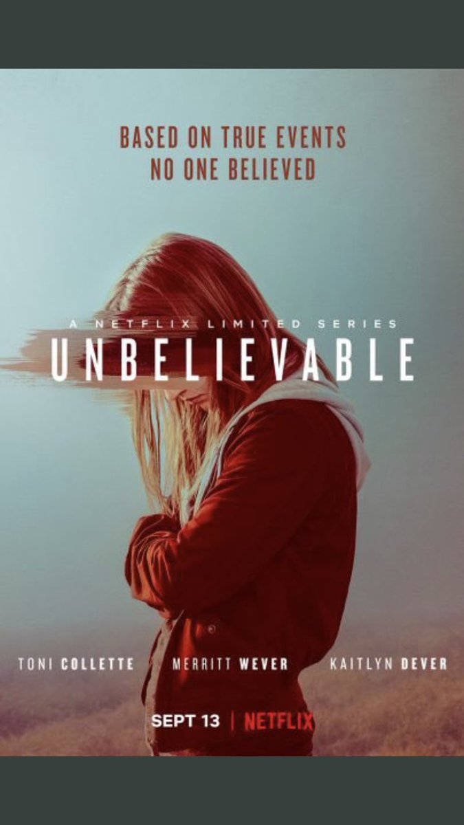 dr_treisman's tweet photo. Started watching the Netflix series Unbelievable. A hard &amp; painful but important watch about trauma, the power of belief, system abuse, retraumatising &amp; trauma-inducing processes &amp; so much more. @boardman_train https://t.co/A0RkiOeFJa