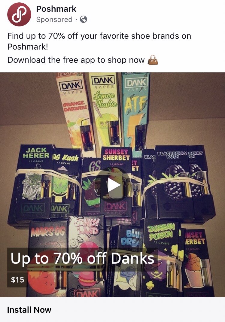 SupremeSanchez's tweet photo. Maybe less people would be visiting the hospital if they stopped purchasing vape carts from @Poshmarkapp? Idk.. :/ https://t.co/3G6ePLOuJm