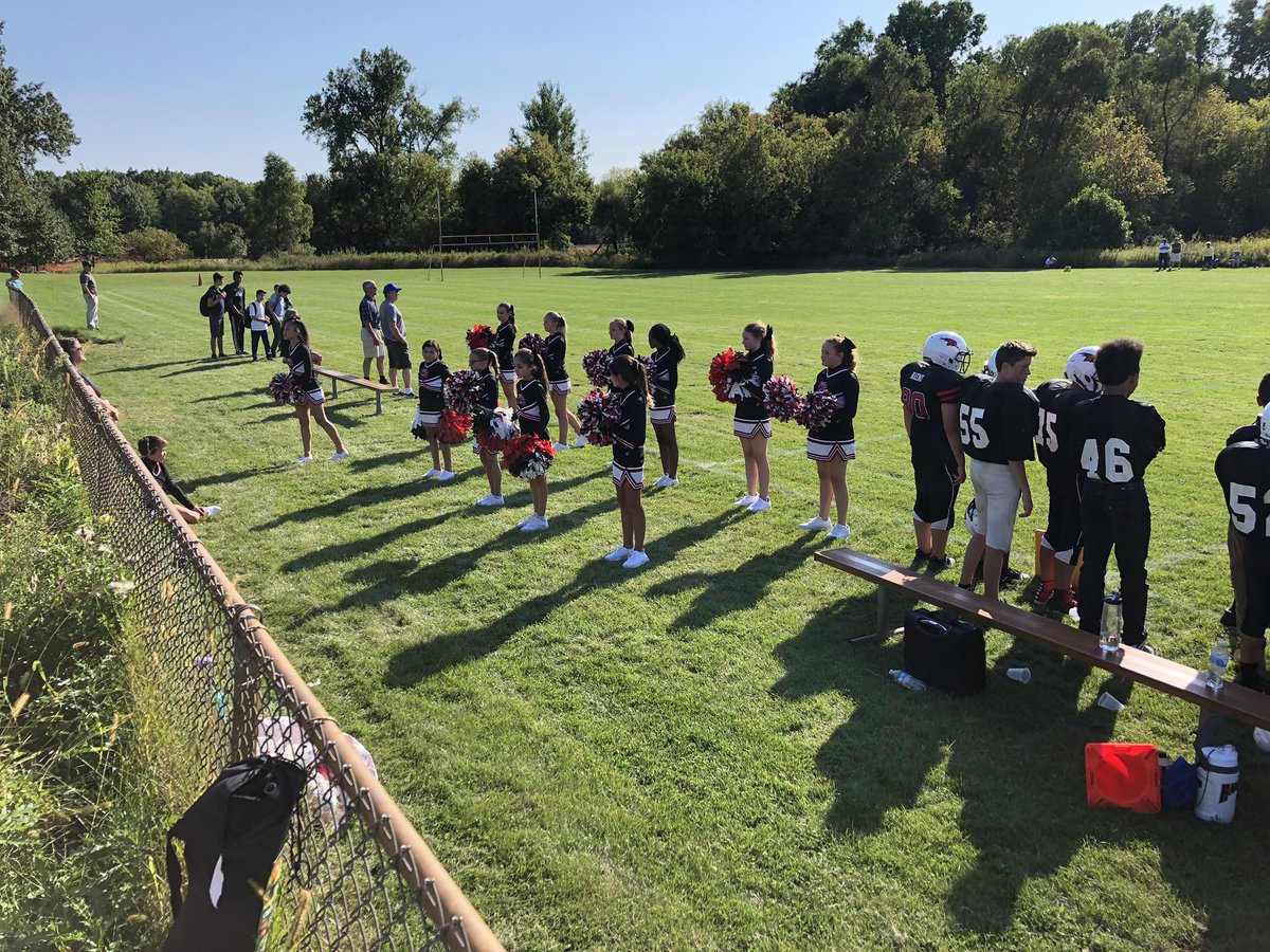 Our ladies are doing a great job cheering on our football players at our first home game! #hawkpride