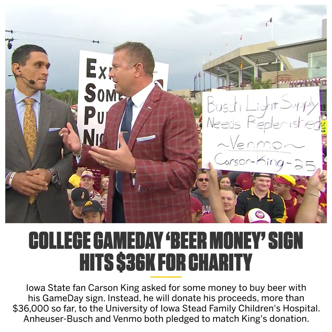 From beer money to $36,000 raised for charity. 

This story is awesome 👏es.pn/2Qemtg8