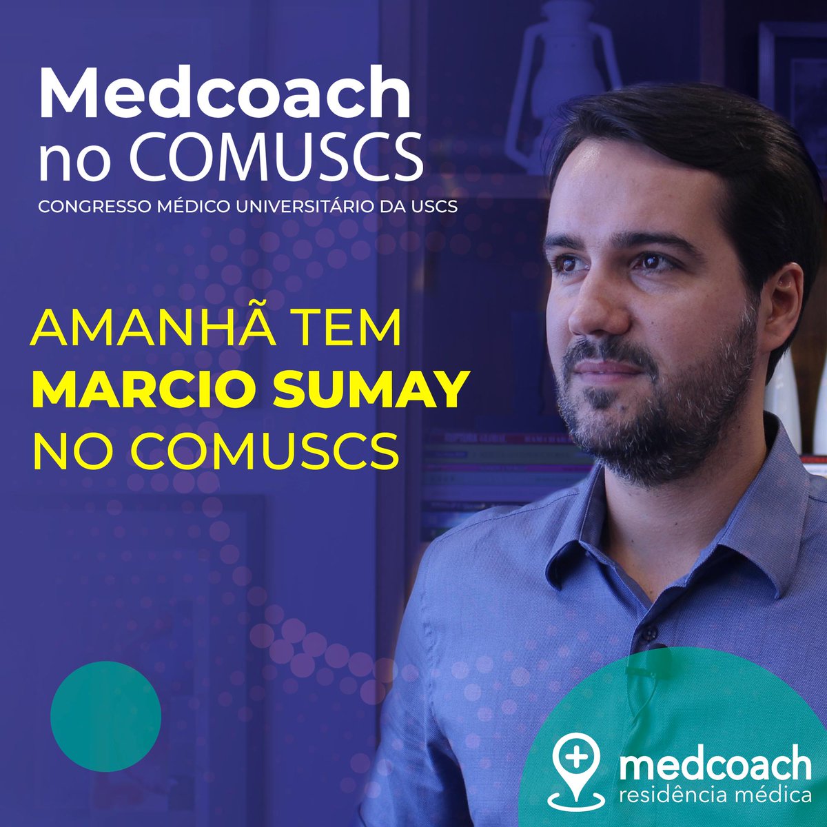 Medperformance1's tweet photo. E amanhã vai rolar palestra com o nosso CEO Marcio Sumay no IV COMUSCS, falando tudo sobre os desafios da carreira médica, inclusive estudar para a tão sonhada residência médica!
E aí, vai estar por lá? 😉👏

#medcoach #comuscs #eventomedico #congressomedico #residenciamedica https://t.co/tI6mr4HtQf