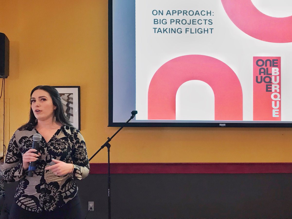ABQSunport's tweet photo. Today Aviation Director Nyika Allen and Aviation Development Manager Lisa Leyva had the pleasure of presenting for @SMPSNewMexico's September luncheon on exciting opportunities happening in and around the Sunport! https://t.co/RtYEo5vyQH