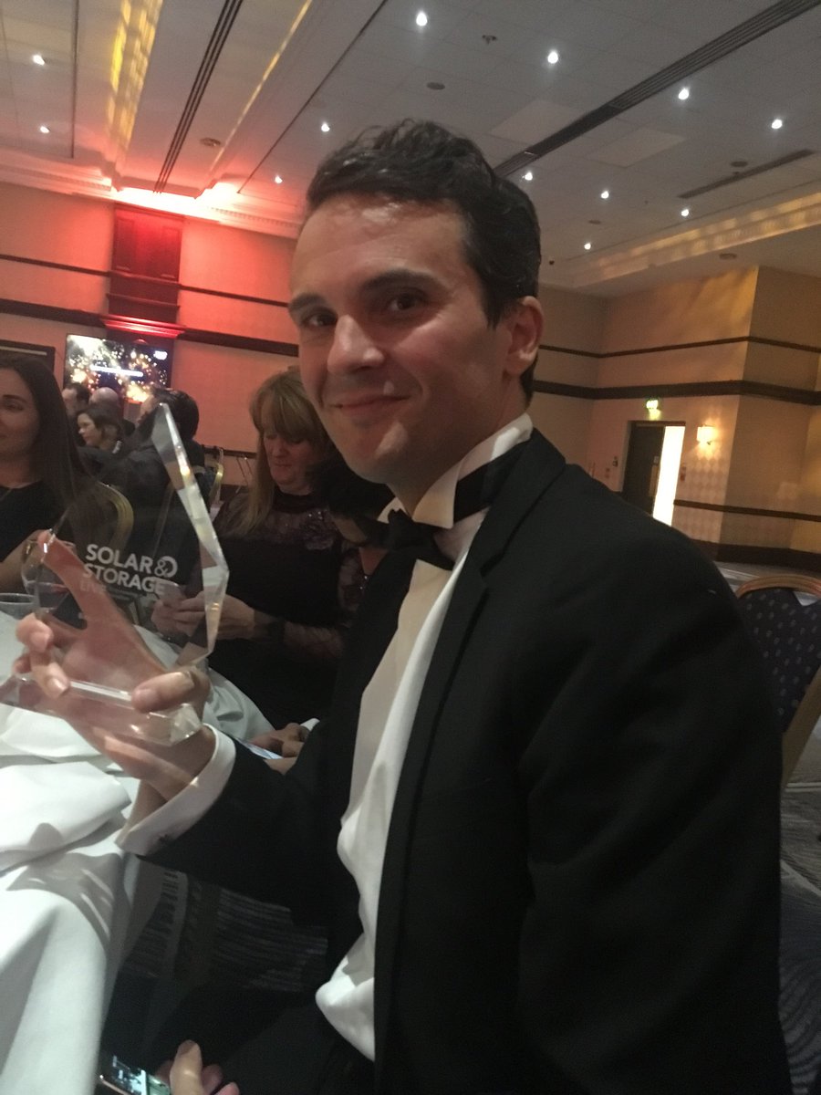 PollockOffice's tweet photo. Sat beside winner Carlos of SOLRAC ⁦@SolarStorageUK⁩ award dinner! https://t.co/lc5kcTN9X3