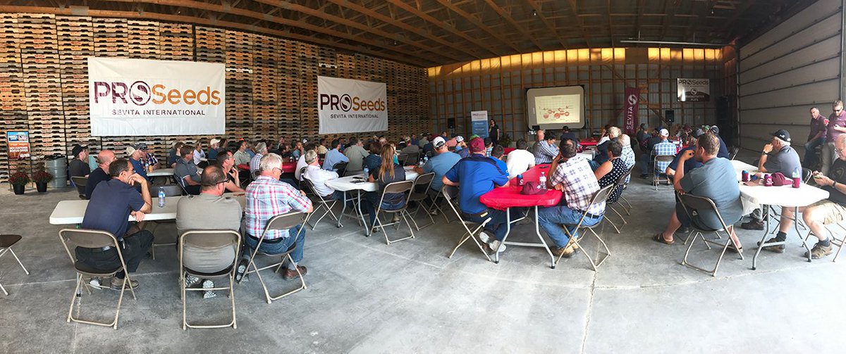 Sevita_Int's tweet photo. Customer appreciation day at PROSeeds in Woodstock. Plot tour, New E3 varieties, market outlook, and a fish fry. Doesn't get any better! #TurnYourHighYieldsIntoHigherReturns #PROSeeds #SevitaInternational https://t.co/OayrZBoyvR