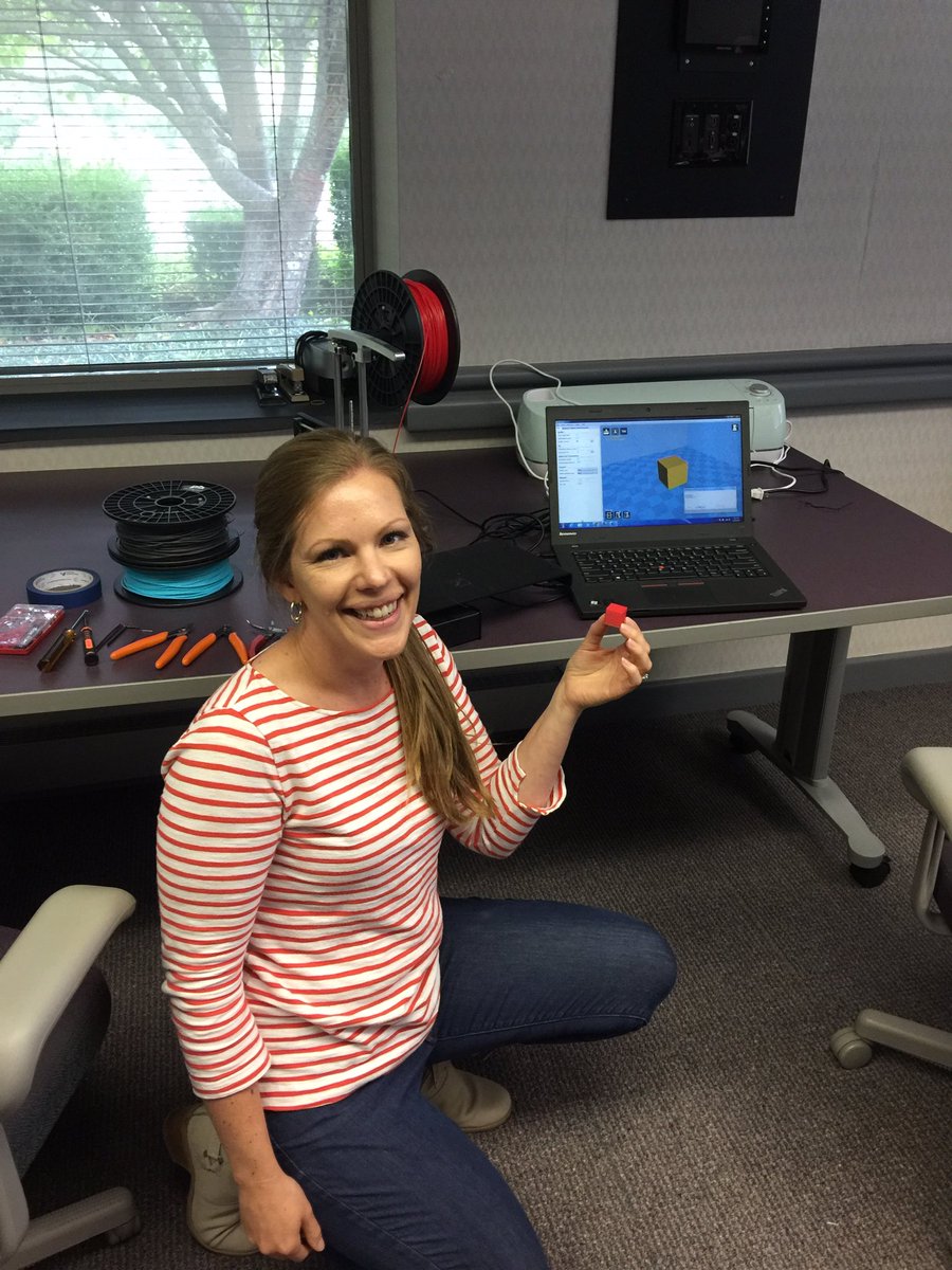 rlnashley's tweet photo. Got the #afhsmedia 3D printer up and running. #nccat #nccatmaker @afhsmedia @DarcyGrimesNC
Thank you @wcu for collaborating with me! #accomplished https://t.co/31l8N4jPLf