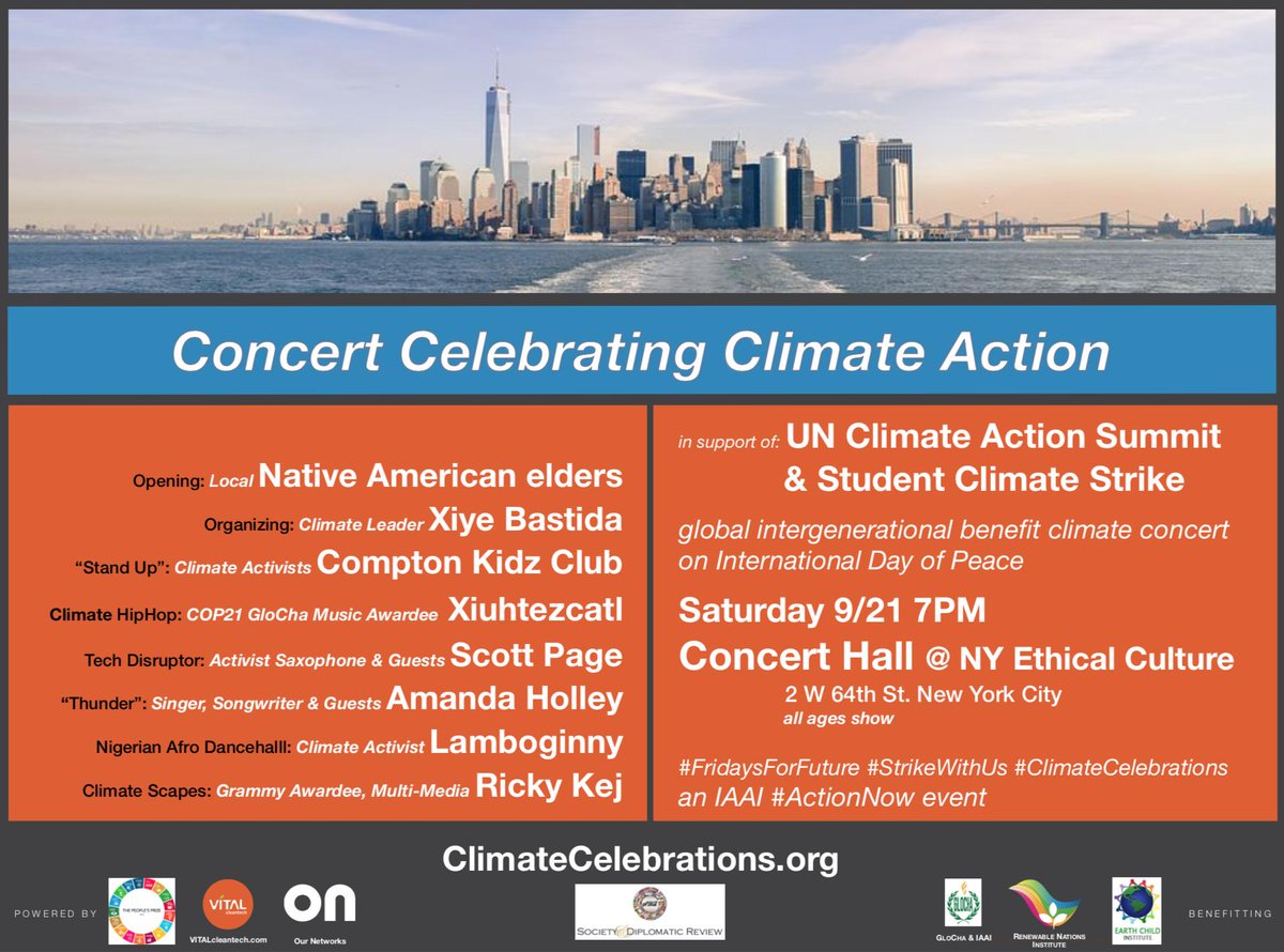 ClimateCelebra1's tweet photo. Join us with @rickykej @xiyebastida @Compton_Kidz @iamlamboginny @xiuhtezcatl @listentoamanda Climate Action Benefit Concert 7PM concert hall @ Ethical Culture https://t.co/GNgJH9FFUh