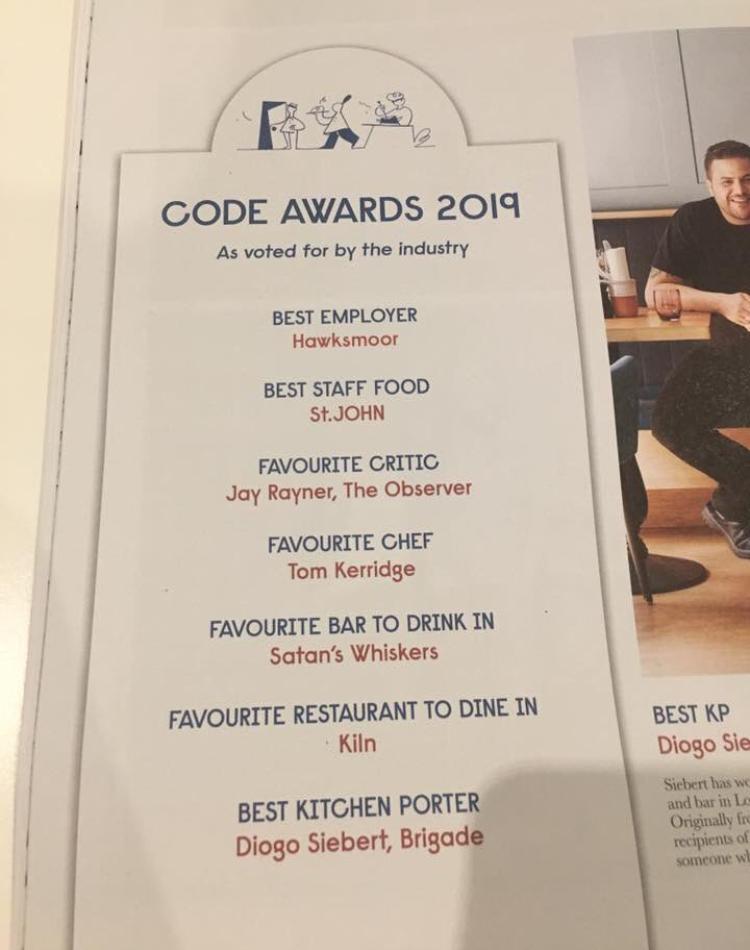 HawksmoorGroup's tweet photo. That's nice, especially for the second year running. Thank you @CODEHospitality (or more poignantly to the people who voted.) #WorkSomewhereAwesome #CODEAwards2019 #BestEmployerAward https://t.co/sjicPO09Ao