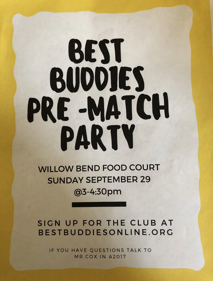 pwshbbuddies's tweet photo. The BEST BUDDIES PRE-MATCH PARTY is coming up!! Hope to see you all there:) https://t.co/0IrPhvrLN2