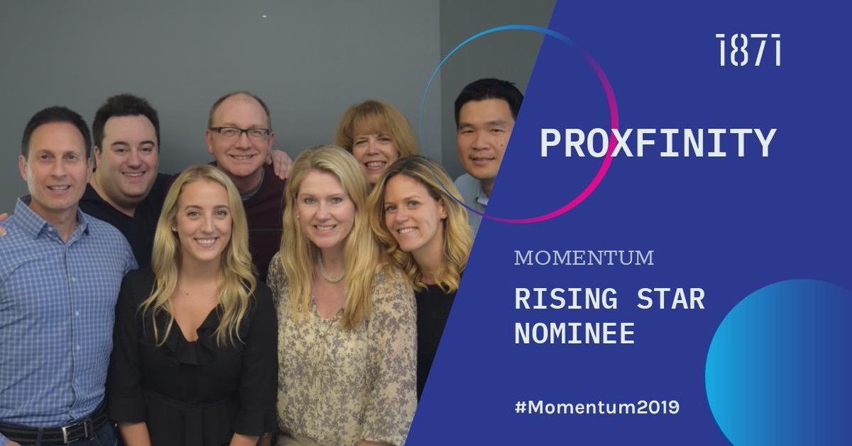 Way to go @Proxfinity! Congrats on making it as a Rising Star nominee for #Momentum2019! @Proxfinity uses hardware and software to build social hardware, for business - a new type of wearable technology and SaaS platform for the enterprise. Best of luck tomorrow!