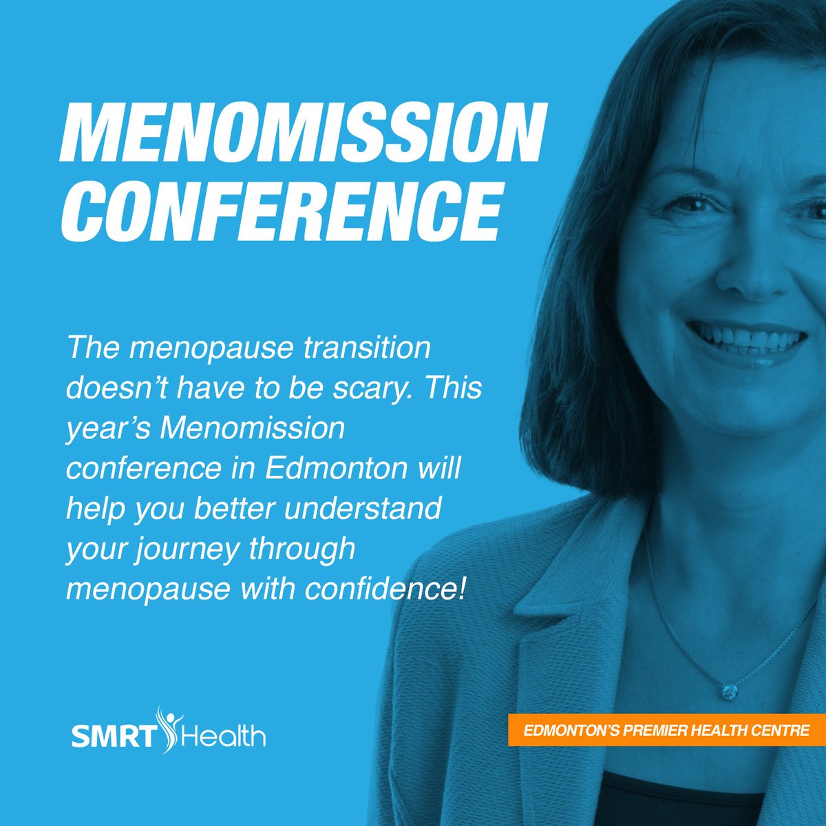 SMRT_Health's tweet photo. The 4th Annual #Menomission Menopause Conference and Trade Show is coming October 19th at the #SawridgeInn and Conference Centre here in #Edmonton! The event will feature some of the top medical professionals &amp; life skills experts.
 
Click the link in our bio to buy tickets https://t.co/7Bq7AmClE0