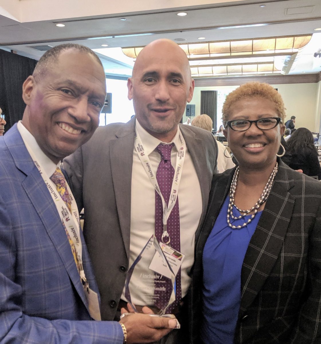 OpalEllyse's tweet photo. My partner in Multicultural Business Strategy at @CUNAMutualGroup Edgar Hernandez, and two of our biggest role models in the Credit Union Movement, Maurice Smith and Sheila Montgomery at #CDCUcon19 in LA🙌🏽  #CU_Thrive @AACUC https://t.co/dARteAELR6