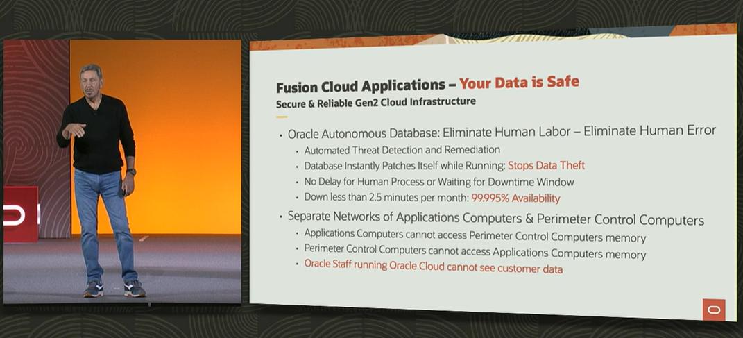 Covalensedigi's tweet photo. Day03 #keynote @larryellison 
Actionable insights with Fusion applications built on Gen2 cloud infrastructure #ML and are secure

@oracleopenworld #OOW19 #live #covalensedigital #covalense #csmart #OracleOpenWorld https://t.co/iWxrGjELyr