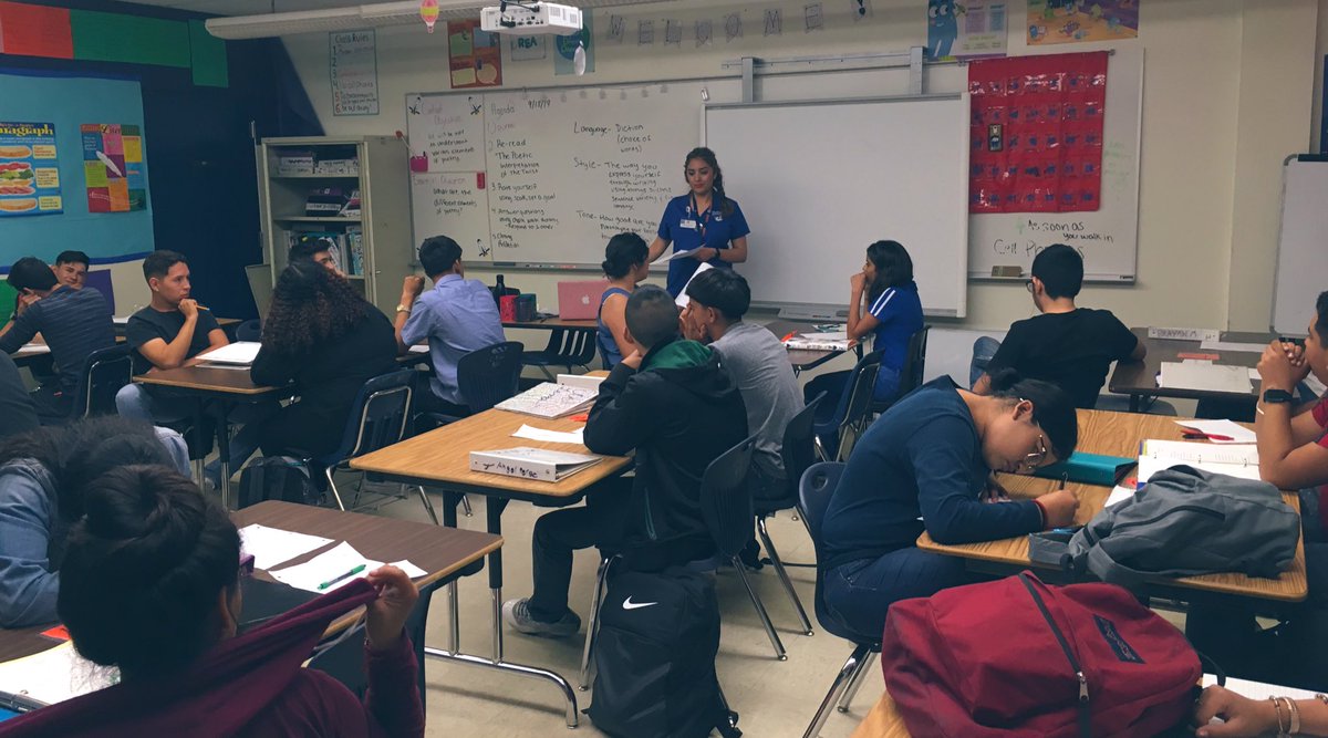 OEpisd's tweet photo. Check out Ms. Aguirre from Bowie H.S. rolling out her 1st bookend lesson! Students self-assessing themselves using a Chalk Talk activity learned yesterday in the Teacher Talent Pipeline. Way to go Ms. Aguirre!! #iamepisd #TTP2 @FJORDAZ https://t.co/kQmidlAlyz