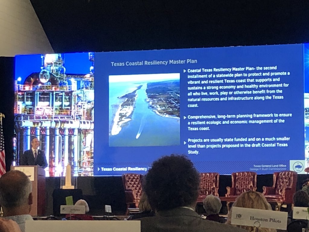 AngelBJD's tweet photo. “Coastal Protection and Economic Development” that’s what the coastal barrier is about for #Texas #gcif2019 #usace #Porthouston #glo #economicalliance #mpactsc #industryday thank you #comissioner #georgepbush https://t.co/UkvpX5UfUt