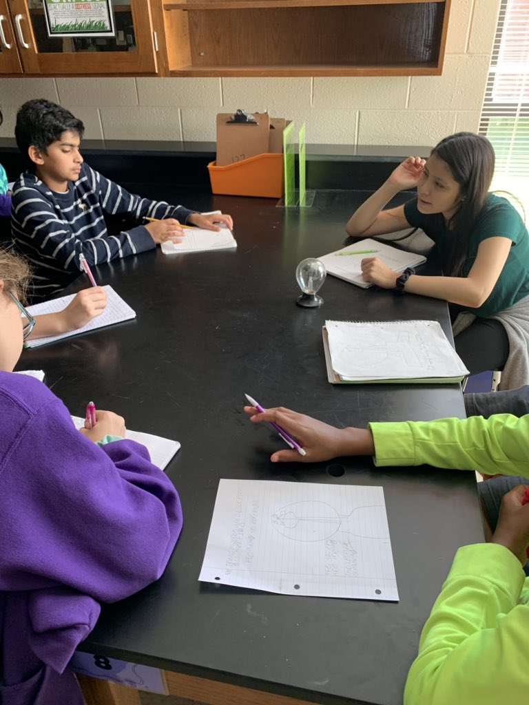 7th grade Ss using background knowledge from our solar collector project to figure out how a radiometer works! #wearejayhawks #ccsd93 #inquirybasedlearning #NGSS