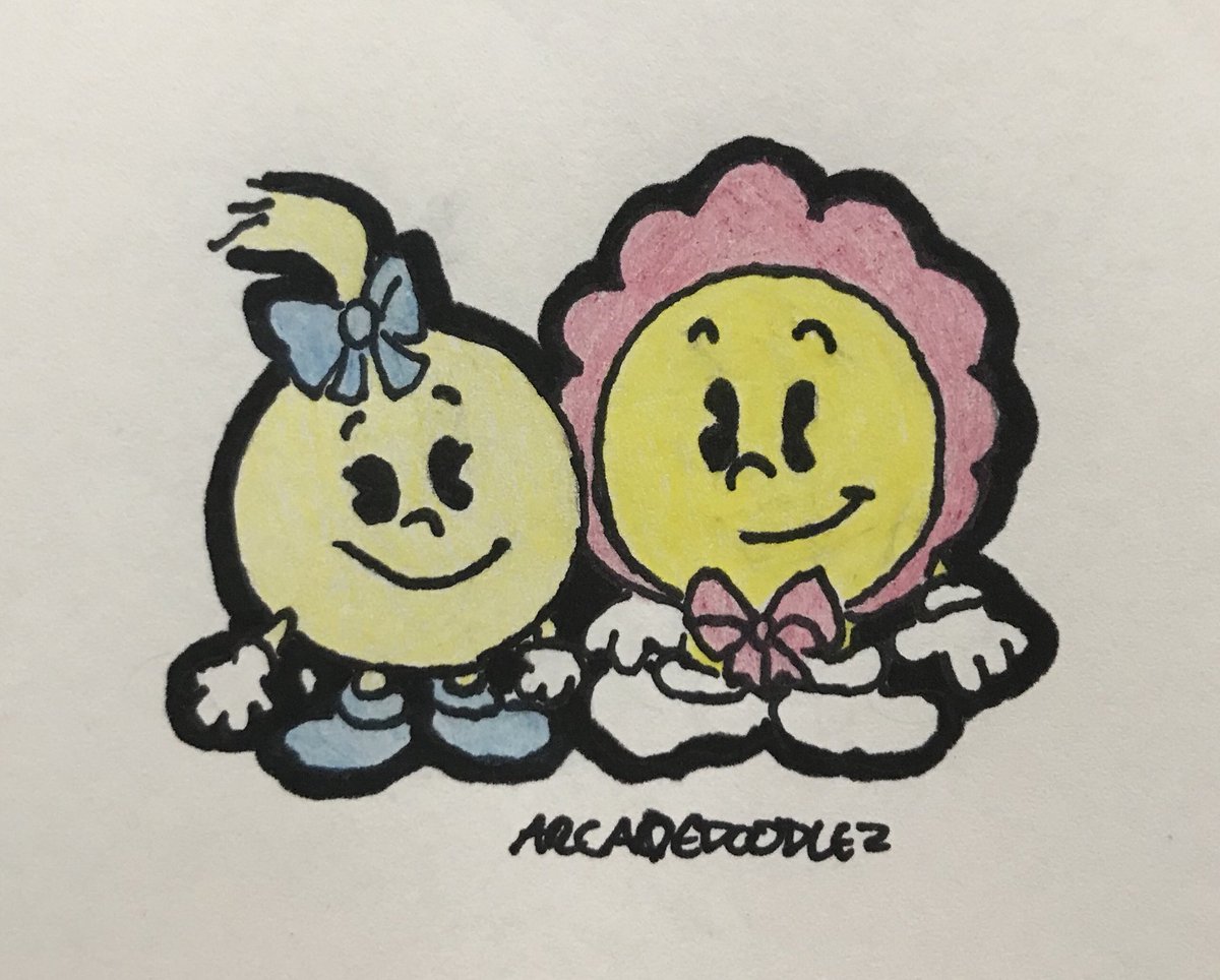 arcadedoodlez's tweet photo. The youngsters #Pacman #JrPacman #Jr #ghosts #Yum #Yumyum #baby #PacBaby #pac #namco #arcade #arcadegame #fanart https://t.co/kuEBa425zd