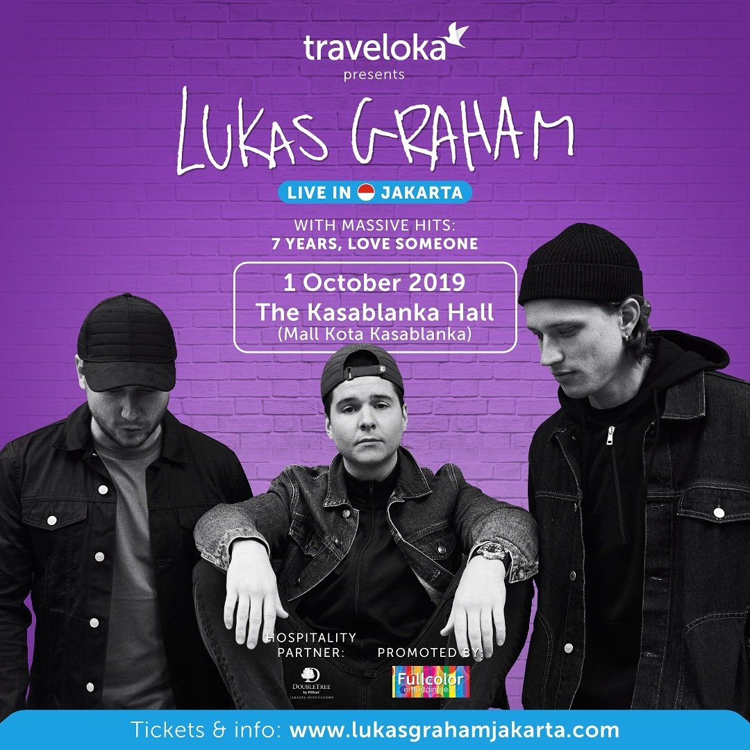 .<a href="/LukasGraham/">Lukas Graham</a> Live in Jakarta

1 October at The Kasablanka Hall

Promoted by <a href="/FullColorParty/">FullColorParty</a> 

#LukasGraham #LukasGrahamJKT #Konser #Concert #Concertholic