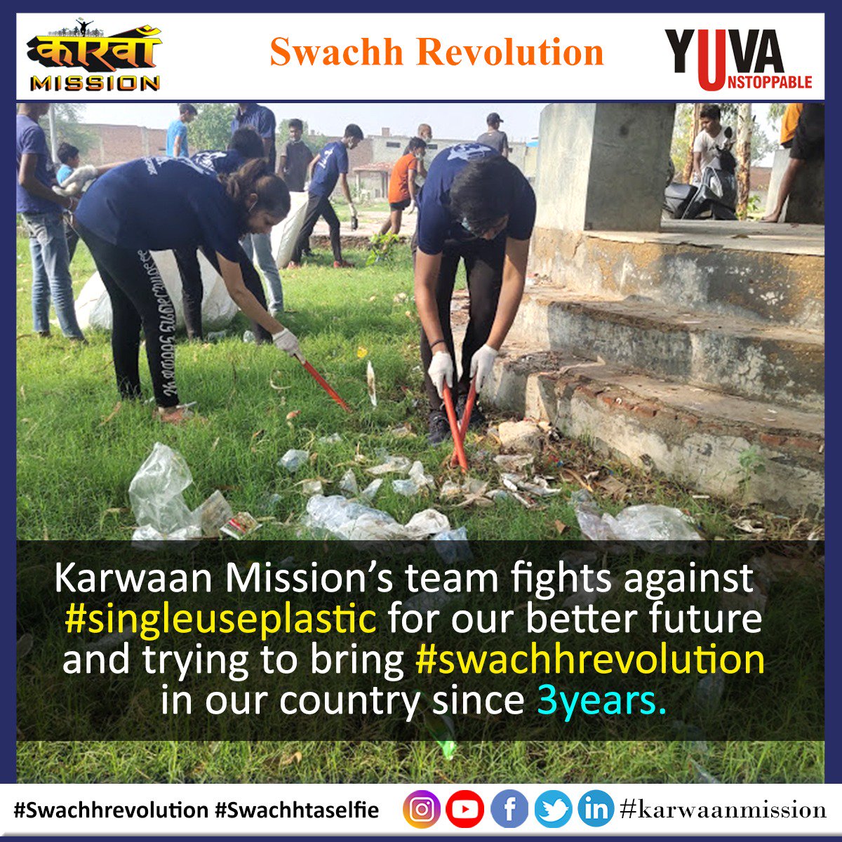 PositiveRishi's tweet photo. Proud of my team. Be The Change @KarwaanMission @UnstoppableYUVA @UN4Youth @UNYouthEnvoy @UNEnvironment @SDGFund #UNSDG #OneTimePlastic #NarendraModi #UndpIndia @UNDP_India #NewDelhi @rashmisinghIAS https://t.co/SdL4wCdpKw