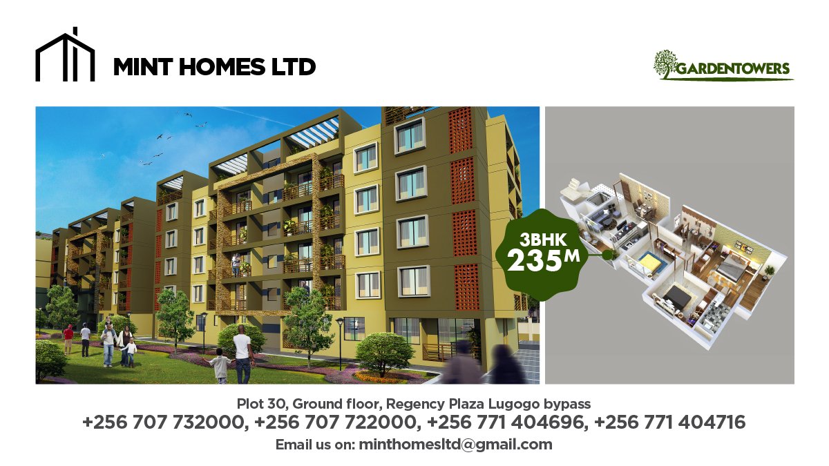 Gardentowersug's tweet photo. A full home for your family is right here. Experience life in an apartment of 3 Bedrooms at the lowest price of 235million. Garden Towers is located on the Northern Bypass. 

For information about Garden Towers visit our website on https://t.co/Wfh1ACGnZg https://t.co/W6rwAxRavQ