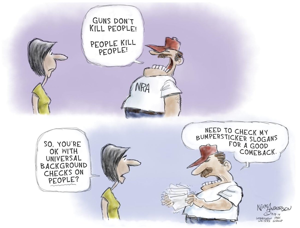 Nick_Anderson_'s tweet image. People kill people!
Subscribe to this free editorial cartooning newsletter!
news.yourcounterpoint.com

Or you can support my cartoons on Patreon for as little as $1 a month:
patreon.com/editorialcarto…
#guns #nra #UniversalBackgroundChecks