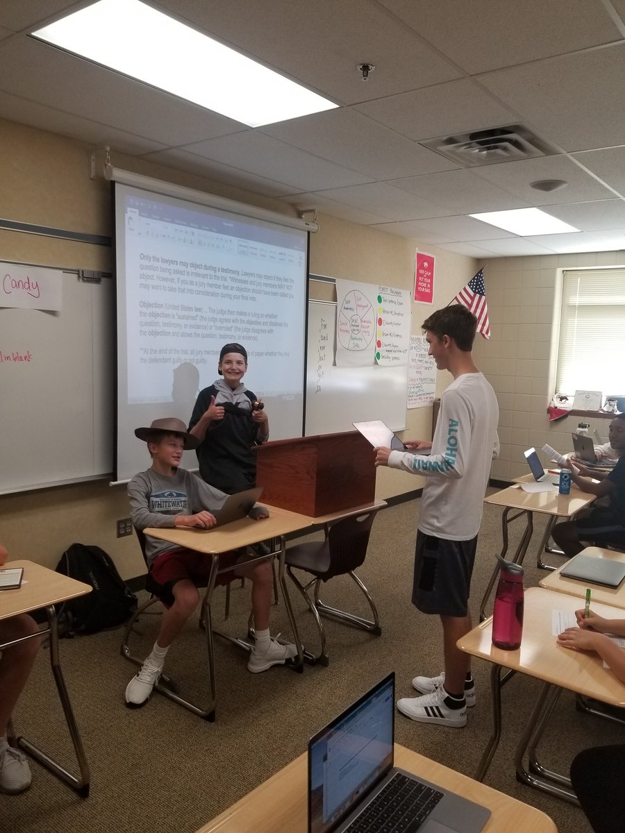 In character during our mock trial for Of Mice and Men in Accelerated English!  <a href="/SHS_FreshmanA/">SHS Freshman Academy</a>