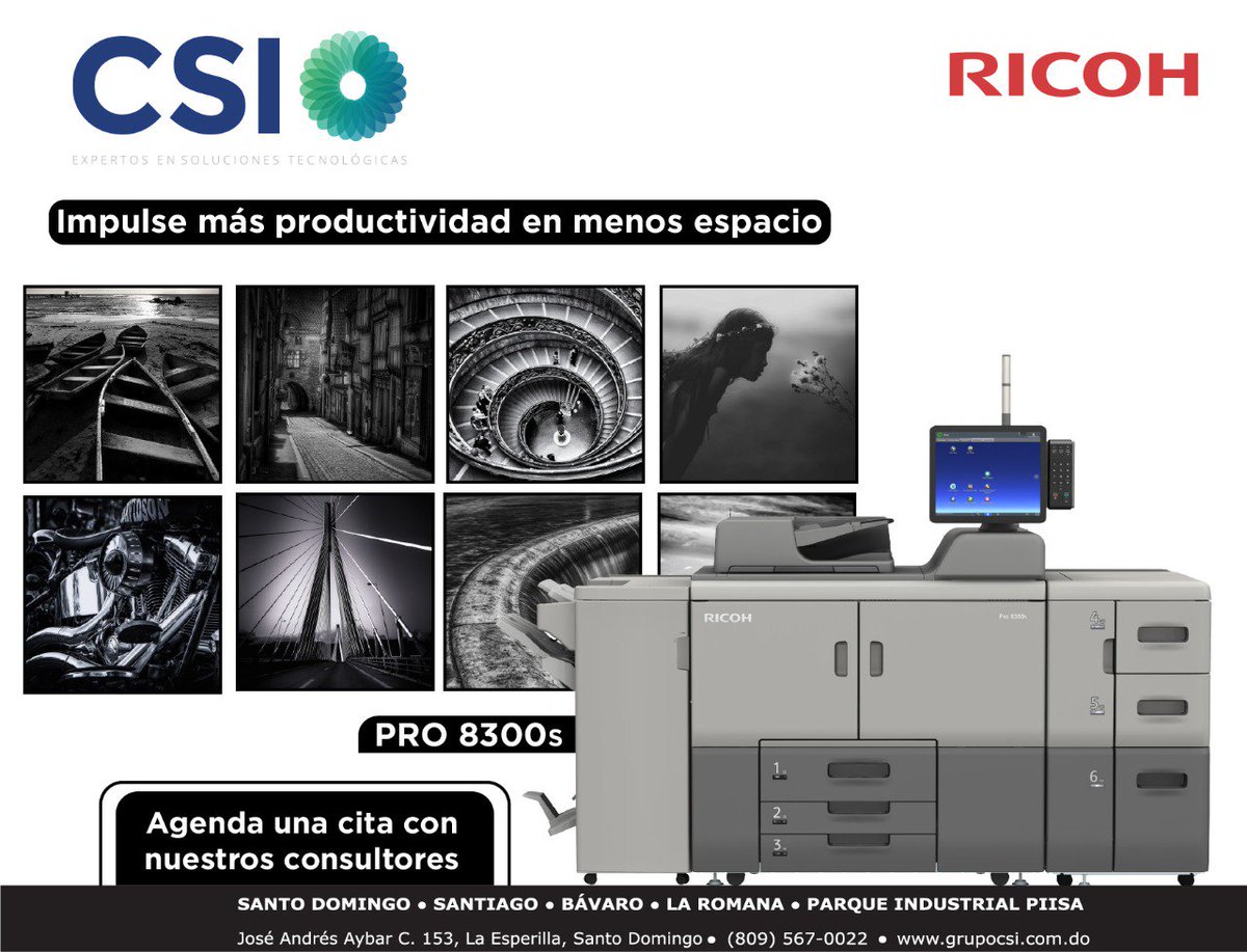 CSI_dom's tweet photo. La avanzada tecnología de imágenes de Ricoh y el tóner PxP permiten una excelente resolución de impresión para obtener resultados similares a fotografías, junto con nitidez en textos y líneas. #GrupoCSI https://t.co/CwaAH7RAO4