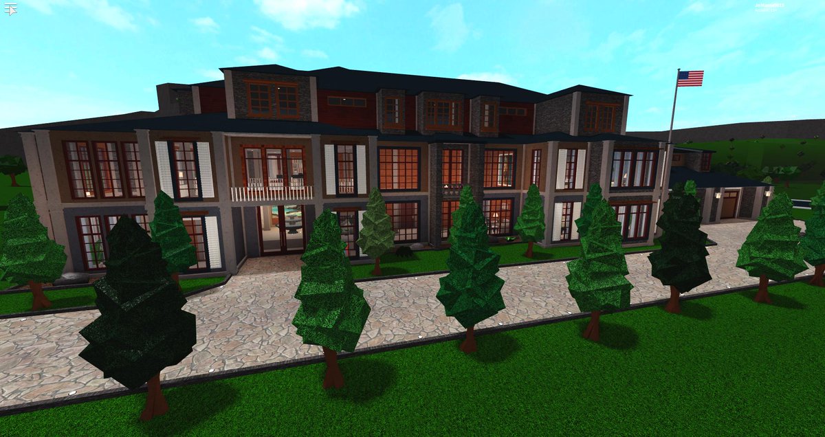 Uzivatel Jo Na Twitteru American Style Mansion I Hate Doing Big House Builds Because I Suck At Interior Design Terrain And Landscaping Is Where Its At Babieeeeeee Roblox Bloxburg Welcometobloxburg Bloxburgmansion - roblox bloxburg mansion