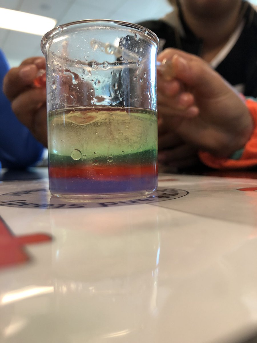 MrsL_science's tweet photo. My students loved investigating liquid density. The goal was to achieve four separate layers without being told the order. #liquiddensity #problemsolving #scienceinvestigation @CSES_5thgrade @Supt_comalisd @JanelleMHardin @rphife @HeatherWolber https://t.co/P11J2DvqHG
