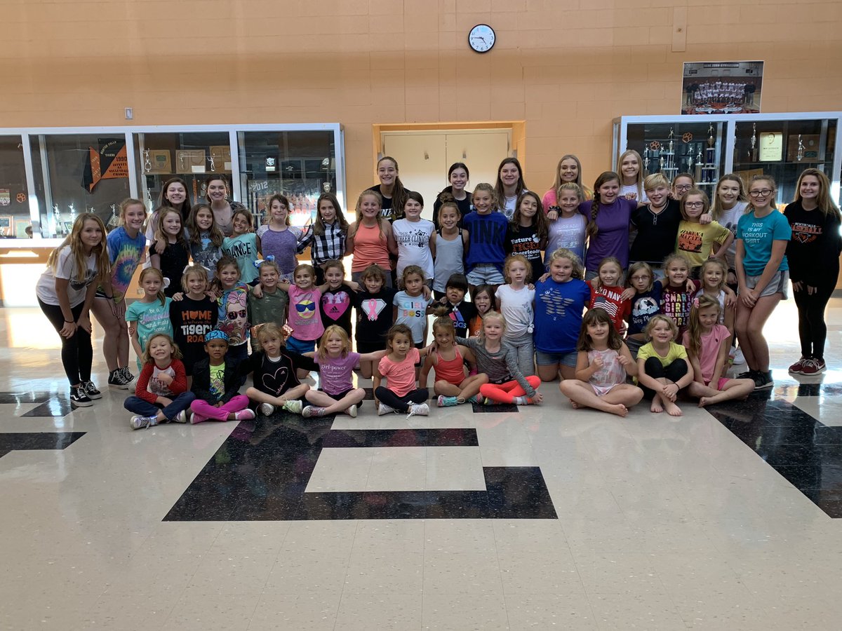 NFTigerCheer's tweet photo. Finished up cheer clinics with 42 of our pre-K-6th grade girls! Come see them cheer with us on Friday night π€π§‘πΎ #nftigercheer https://t.co/uqYjnpBhBu