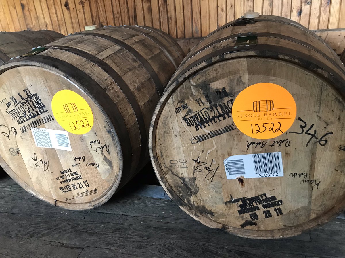 WhiskyGuyRy's tweet image. We chose these two barrel selections at Buffalo Trace. Next is bottling and shipping to @WineBeyond in Canada. #Bourbon