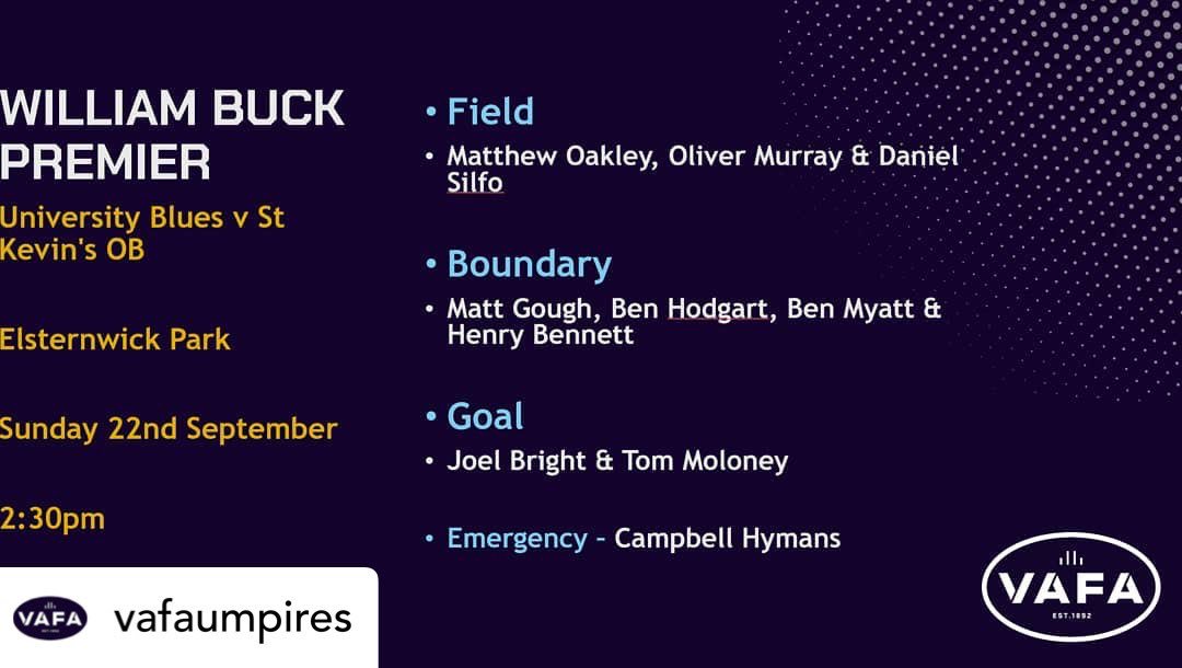 VAFA Umpires Association tweet media