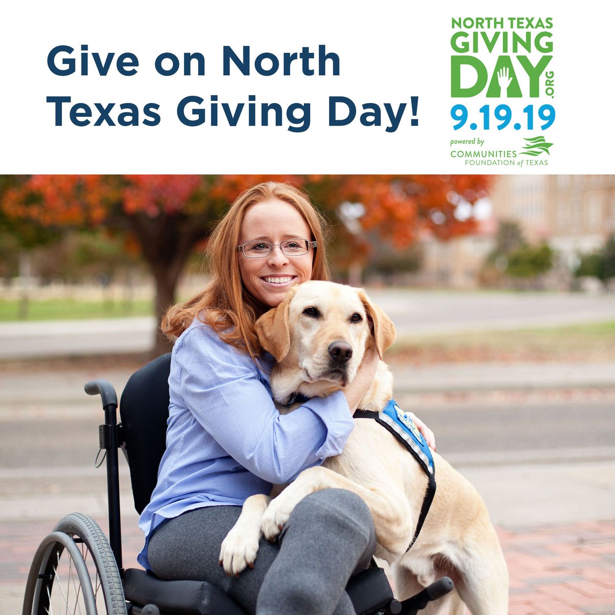 canineorg's tweet photo. By giving on #NTXGivingDay, you are helping make more matches like Chelsey with Service Dog Pablo possible right here in Texas! Have your donation doubled at https://t.co/4HB5QQub0V
Remember, it ends tomorrow at midnight! #OneDayOneTeam https://t.co/uRfDY213Et