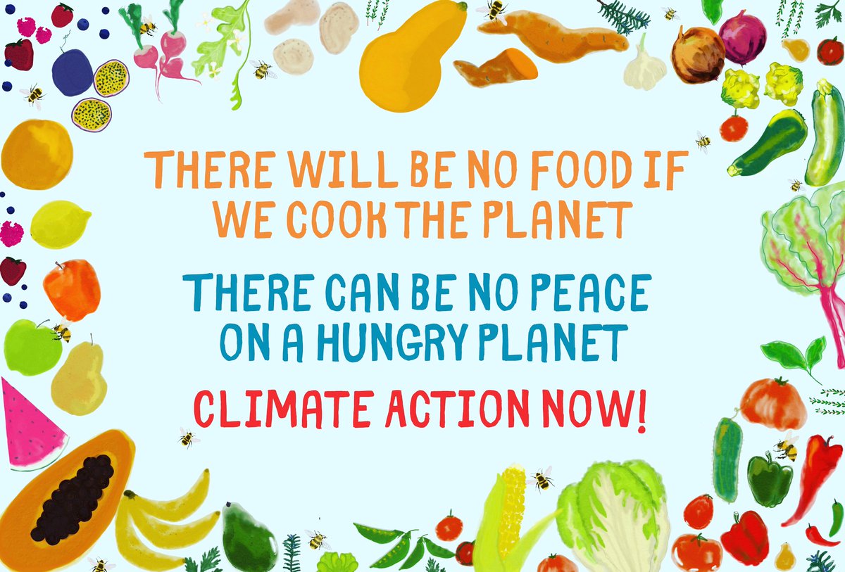 Hope to see you out on the streets for the #schoolstrike4climate tomorrow - climate change is a food systems issue and we all need climate action now. Banner painter by <a href="/sophielamond/">Dr Sophie Lamond</a> DM us if you want a copy to carry on the march!