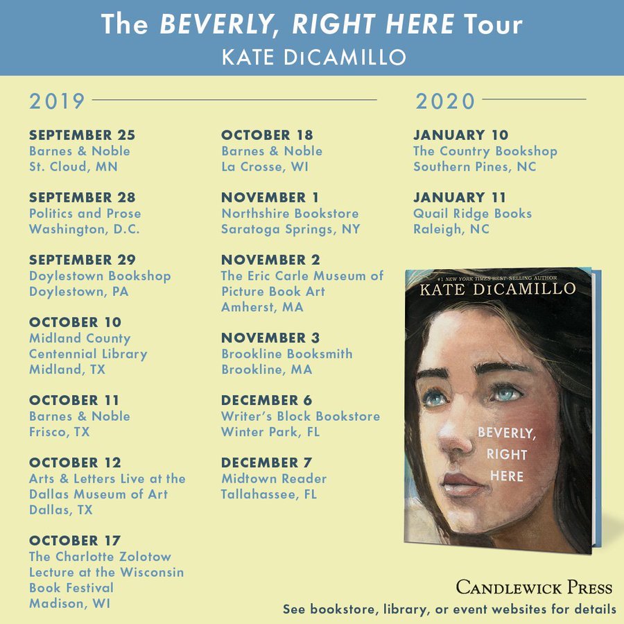 Jess__Red's tweet photo. I know it’s almost three months away but...

I can’t wait to get my copy of BEVERLY, RIGHT HERE signed by Kate DiCamillo!

#authorhero #beverlyrighthere #mglit #katedicamillo https://t.co/5PL5bLhK98