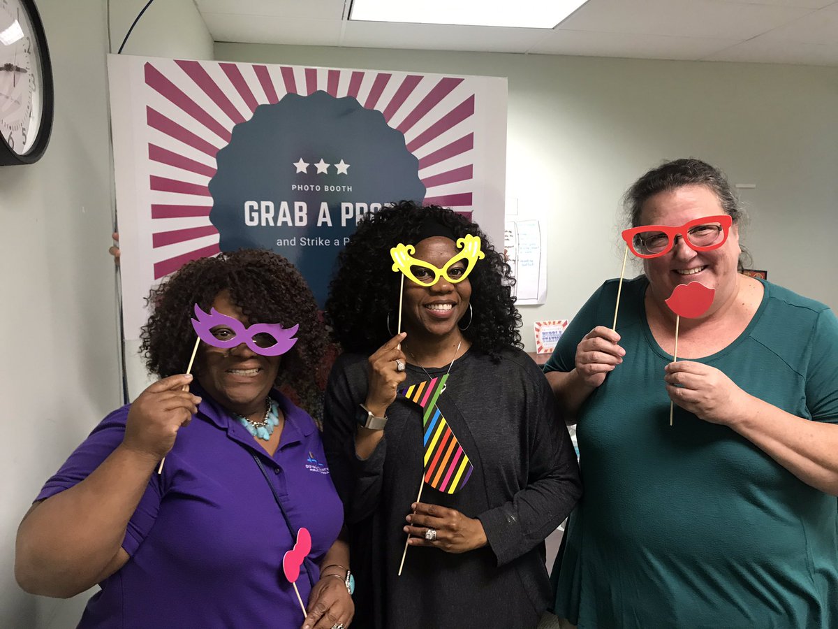 FDLRSCrown's tweet photo. @DCPS_EESS @DuvalSchools teachers and social workers strike a pose for student success for ALL at ESE101. https://t.co/q9JYZV8067
