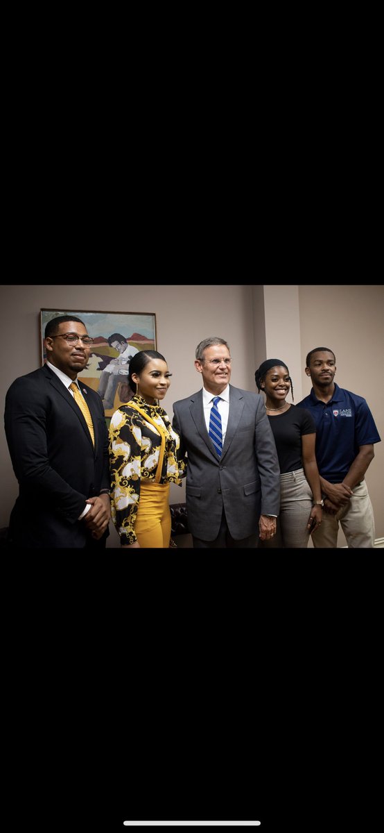 Great look for Vice Polemarch Brother Darryl Clark (Spr 19) also Vice President of SGA on sitting in on a meeting between Lane College and the Governor of Tennessee <a href="/GovBillLee/">Gov. Bill Lee</a> . Yo to the chapter Nupes 👌🏿