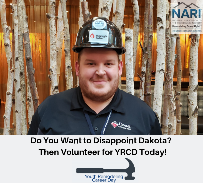 ProNewEngland's tweet photo. Dakota Lotz of Divine Stoneworks will be volunteering at Youth Remodeling Career Day on October 16th.
#DontDisappointDakota Register to Volunteer Today!!!
#FutureRemodelers #YRCD #EMNARI https://t.co/Q2JNmrq9b3