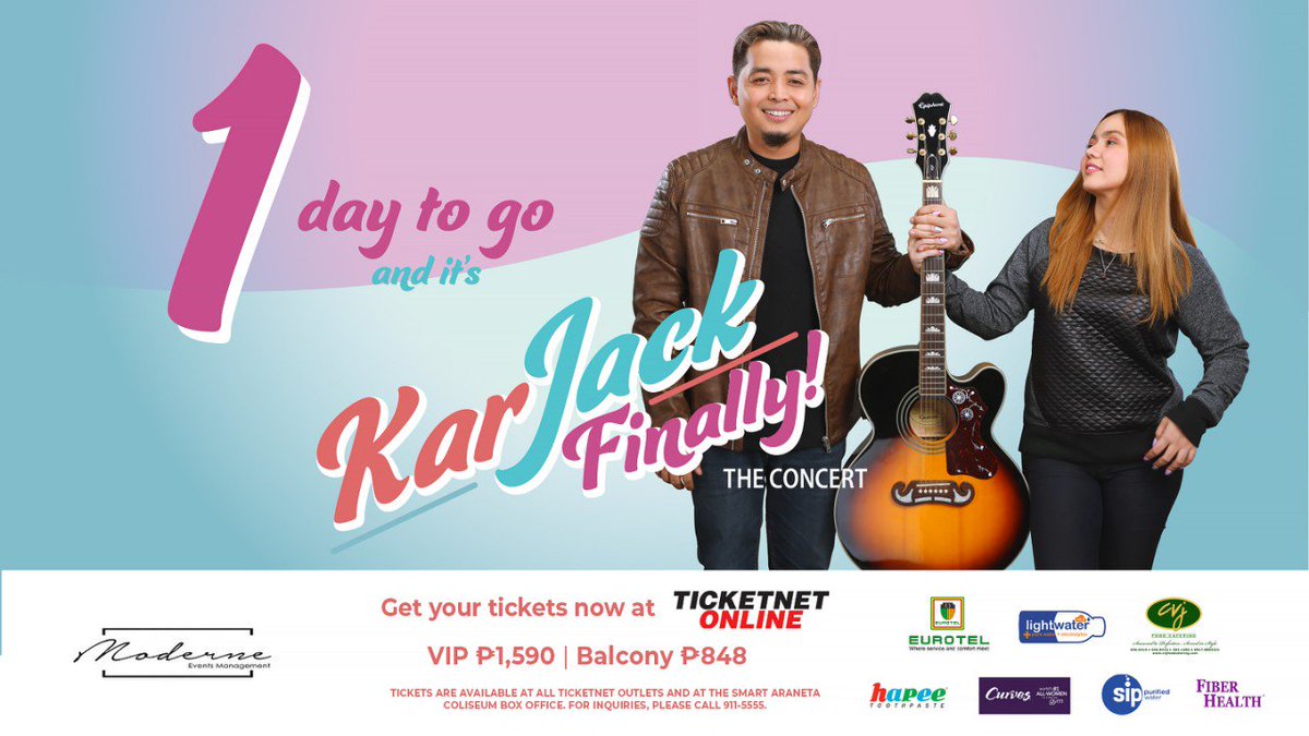 FinallyKarjack's tweet photo. Matulog nang maaga mamaya dahil kailangan mo ng madaming energy bukas. Why? Because it’s KarJack Finally The Concert! See you at the Crossroad Center, Quezon City!❤️
#karjackfinally @djKaraOfficial @papajackson1067 https://t.co/zbCgAK3Cfr