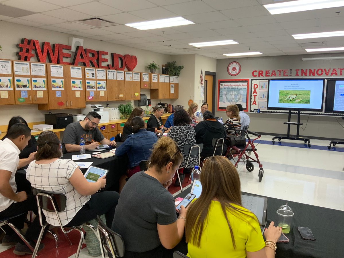 WEAREJD's tweet photo. It was a TELPAS extravaganza at JD Salinas MS today! Our district is more than ready to meet the needs of ALL students by using the Triple Play method with Content, TELPAS and Seesaw! @Seesaw @SciTechieGuru @mrstalktechie @n15ortiz 
#WEAREJD❤️
#LJISDShineBright https://t.co/6XTJoIteSP