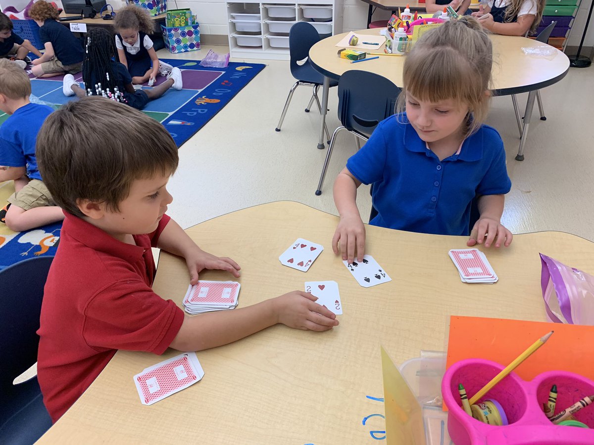 jostsboasts's tweet photo. Our favorite way to learn numbers....playing games! Using our key vocabulary -greater than, less than, more than, most, fewer! @BrockTigers are having fun comparing their numbers 1-10! https://t.co/470JnyX4tR