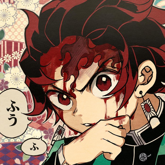 鴨子先生さんがTwitterに投稿した竈門炭治郎(鬼滅の刃)のイラスト。