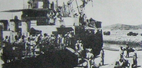 Per agreement brokered by US envoy George Marshal btw KMT and Communist, 2583 men and women of Communist East River Column in Guangdong boarded American transport ship in Mirs Bay in Hong Kong to evacuate to Shandong Communist base on June 30th, 1946.