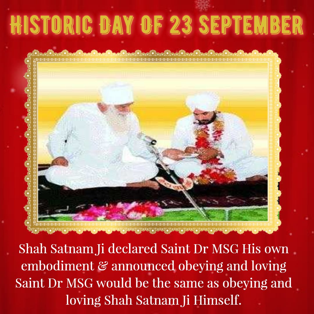 AdolRaman's tweet photo. #HistoricDayOf23September St.@Gurmeetramrahim ji Always showing the right path of Humanity https://t.co/BZ1tmsfETs