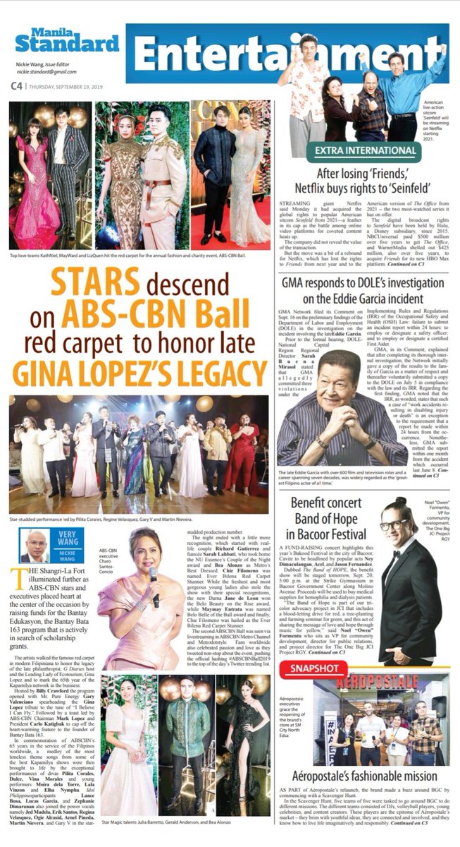 Today's page

#ABSCBNBall2019
#MayWard
#KathNiel
#LizQuen